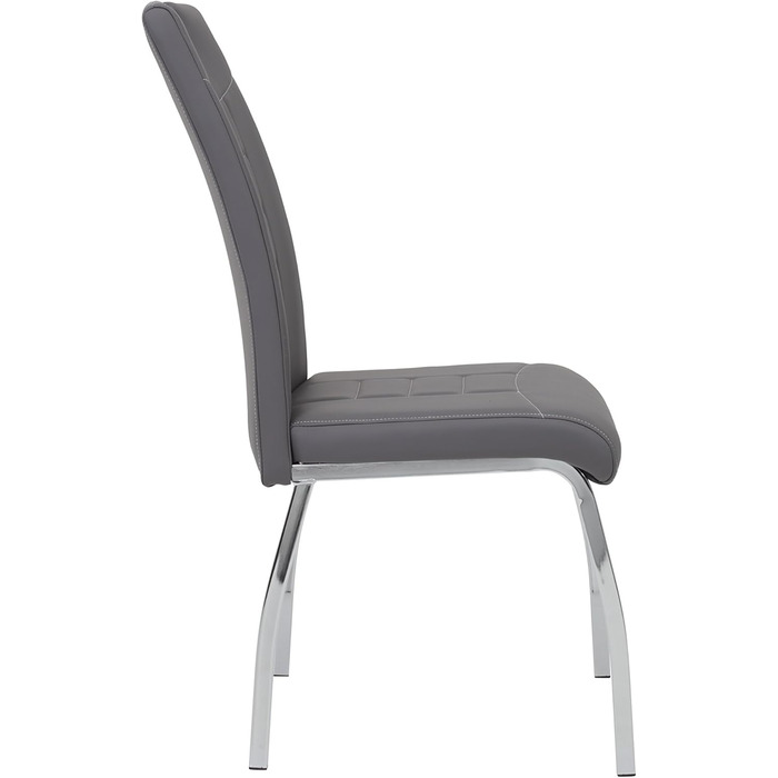 Стілець для їдальні Andrea, штучна шкіра, хромоване коліщатко, сірий (2 шт., 100x43x64 см)