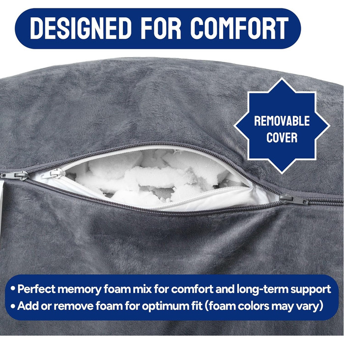 Подушка-валик ComfortSpa для дорослих з підлокітниками та кишенями, для підтримки спини в ліжку/на дивані, проти ГЕРХ, сіра