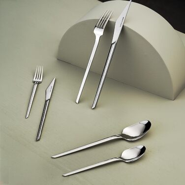 Karaca Midway Набір столових приборів на 12 осіб (84 шт.) - нержавіюча сталь, ножі, виделки, ложки. Кухонний набір столових приборів