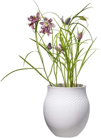 Ваза Villeroy & Boch Collier Blanc Perle No. 1, 16.5 x 16.5 x 17.5 см, білий фарфор преміум-класу, сучасний дизайн