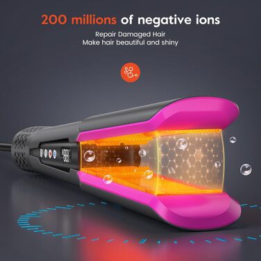 Випрямляч для волосся slopehill Air 2026 з іонізацією 1300W, без нагрівальних пластин, для сухого та вологого волосся, сірий