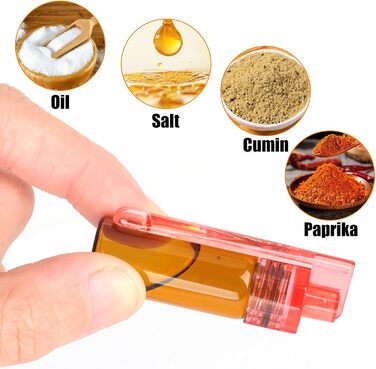 Набір скляних банок для спецій 30 шт. з дозатором, вологостійкі етикетки, 120 мл, чорний колір, з 24 пластиковими кришками