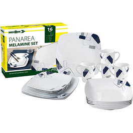 Набір посуду для кемпінгу BRUNNER Panarea (16 предметів) на 4 особи - Меламін, неслизький, довговічний