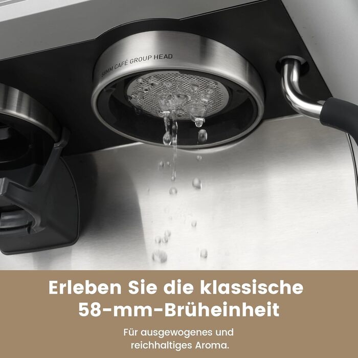Gevi 2025 Upgrade: Професійна кавомашина еспресо з вбудованою кавомолкою, Dual Boiler, 20 Bar, 2.8л бак, нержавіюча сталь, срібна