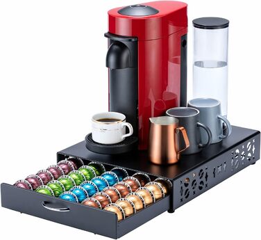 Організатор для капсул Nespresso Vertuo: металевий стійка на 50 капсул, чорний колір