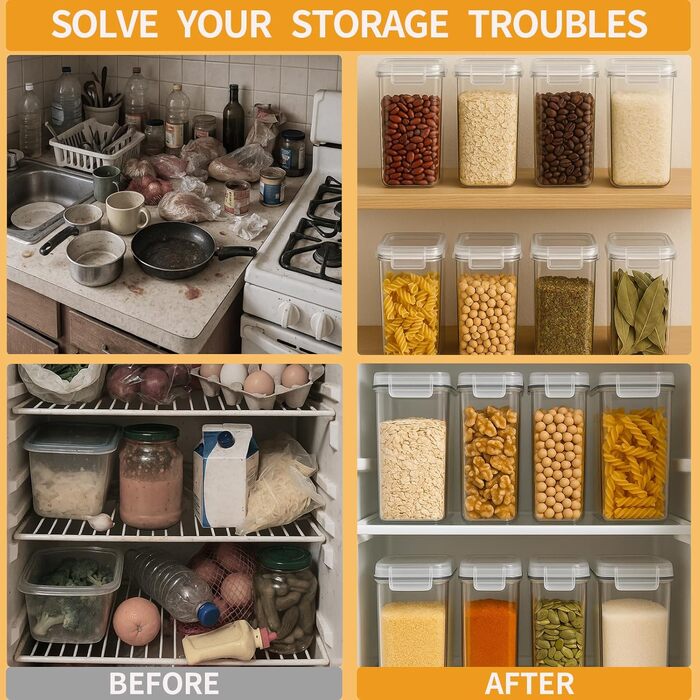 Набір контейнерів для зберігання SOSINYA 24 шт. з кришкою, герметичні, для кухні, BPA-free