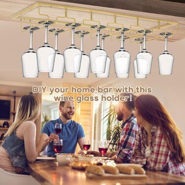 Стелаж для склянок Xverycan (Золотий, 6 рядів)