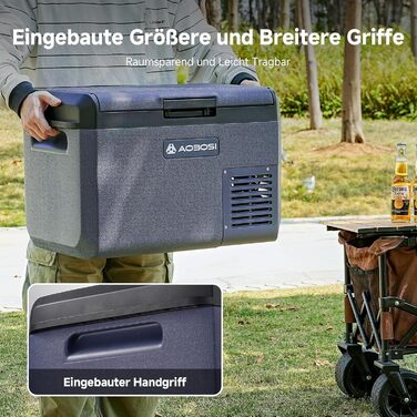Автомобільний холодильник AAOBOSI 25л компресорний: 12/230V, -20°C до +20°C, водонепроникний (IPX4) для авто, кемпінгу, подорожей