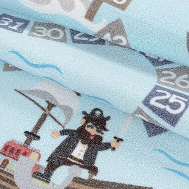 Дитячий килимок SIMPEX Pirate Design 160 x 230 см Синій прямокутний - килим з коротким ворсом Дитячий ігровий килимок антиалергенний і екстра м'який - Килимки для дитячої кімнати для хлопчика і дівчинки Дитячий килимок