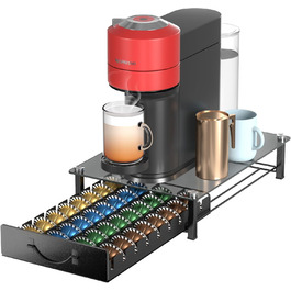 Тримач для капсул Vertuo та Nespresso: органайзер на 90 капсул, сірий метал, для кухні