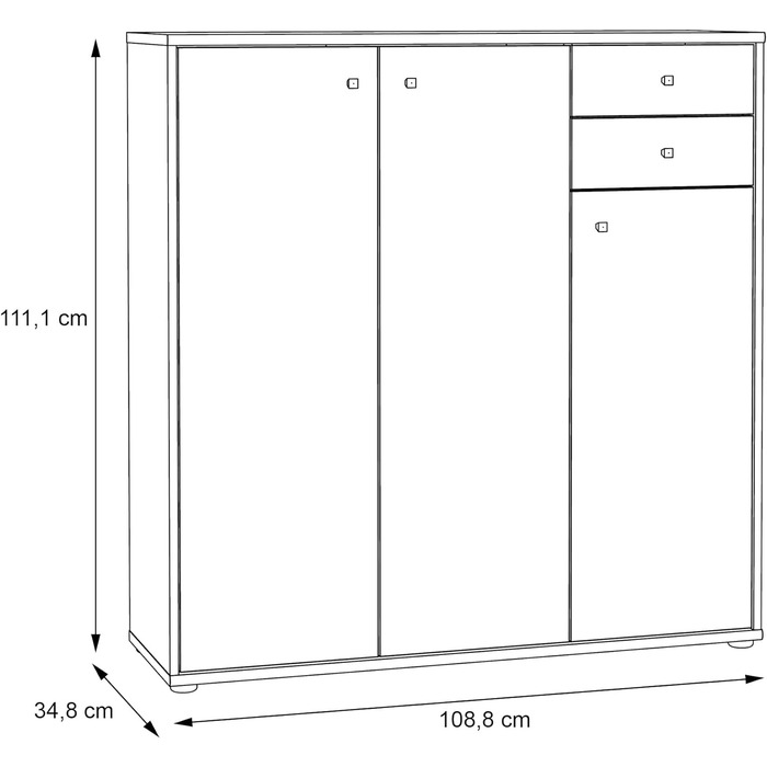 Книжкова шафа Newroom Полиця Sonoma Oak Modern - 73.7x85.5x34.8 см (ШxВxГ) - Шафа з стоячою полицею - Albus.Seventeen Офіс Кабінет Вітальня (02- Комод)