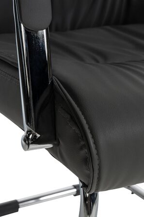 Стілець офісний Sievert з м'якою спинкою та оббивкою зі штучної шкіри, сірий | Конференційний стілець з підлокітниками