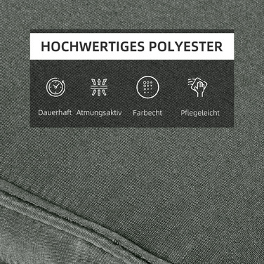 Подушка для шезлонга Outsunny, м'яка підстилка для саду з подушкою для голови, знімний чохол, сірого кольору, 198 x 53 x 5 см. Тільки подушка.