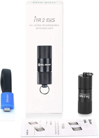 Брелок OLIGHT I1R II міні - Світлодіодний ліхтарик 150 люмен, для брелока акумуляторний маленький ліхтарик EOS, водонепроникний IPX8 для кемпінгу на відкритому повітрі, пішого туризму, з USB-кабелем (чорний)