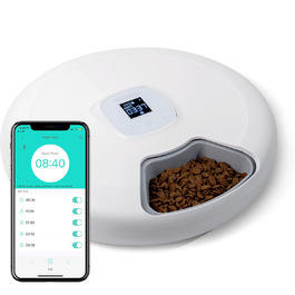 Автоматична годівниця для котів/собак - Smart з додатком - 6 прийомів вологих і сухих кормів