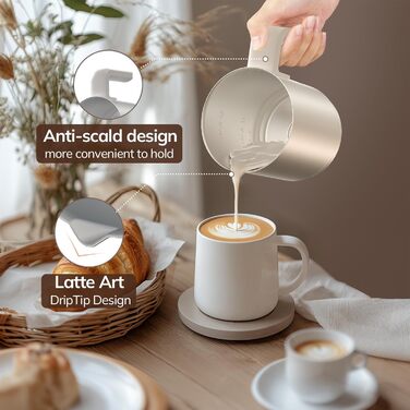 Електричний піноутворювач для молока Morpilot 6-в-1, 130-500 мл, 600 Вт, нержавіюча сталь