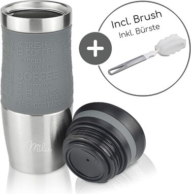 Термокружка Milu 450мл з нержавіючої сталі, 370мл, для кави з собою, з подвійними стінками, не протікає, для подорожей, авто