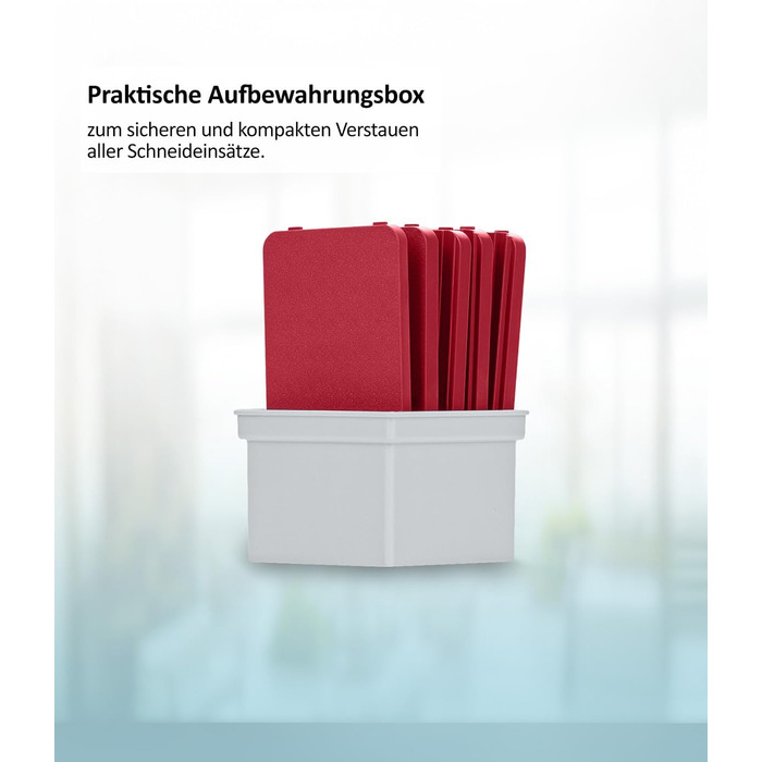 Nicer Dicer Mandoline 12-ти частинний набір для нарізки овочів: слайсер, шматовиця, для гурки, кухонний слайсер, слайсер для джиран, для нарізки соломкою, преміум-якість, турквіз/зелений (червоно-сірий)