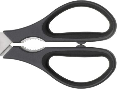 Ножиці кухонні з корончастим штопором, знімні, нержавіюча сталь/пластик, чорні (60 символів), 10019