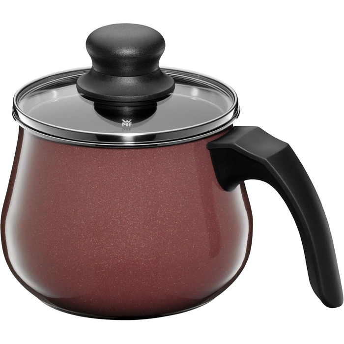 Каструля WMF Fusiontec Mineral Milchtopf з кришкою Gladeckel 12 см, для приготування молока, індукційна, з високотехнологічної кераміки, термостійка, стійка до подряпин (червона)