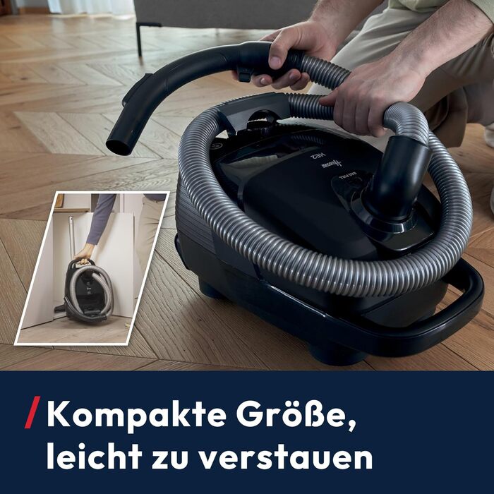 Пилсос Hoover HE2 Kompakter: для твердих поверхонь та килимів, мішок, фільтр EPA, 3.5л, аксесуари, 850W, 10м