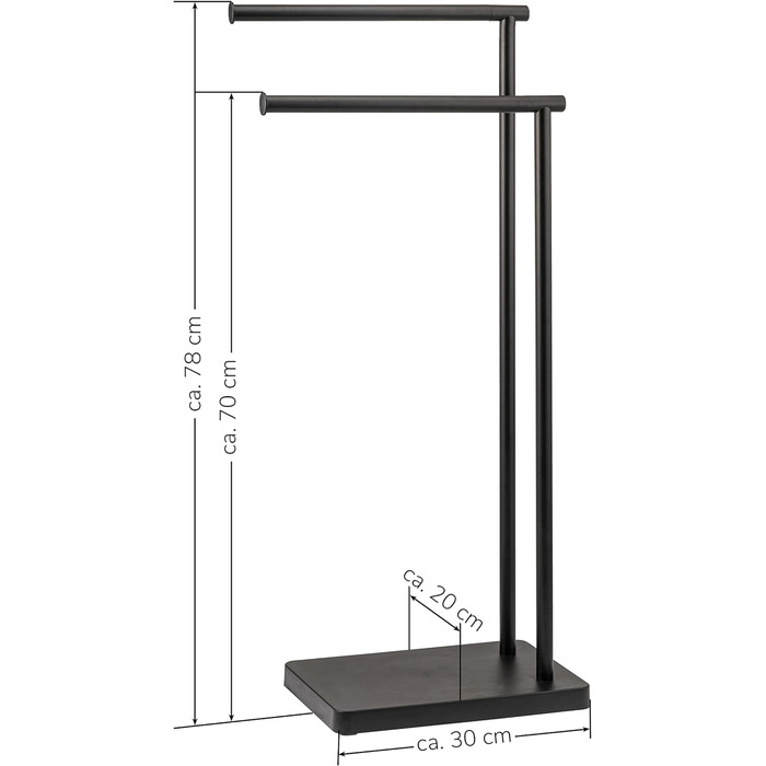 Рушникосушка стояча, 2 шт. анги, вішалка для рушників (чорна)