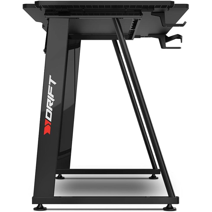 Ігровий стіл DRIFT GAMING DRDZ75 з карбоновою поверхнею, великим килимком, підставкою для чашок та навушників, регульованими ніжками, чорний