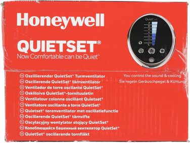 Баштовий вентилятор Honeywell QuietSet Oscillating для всієї кімнати (5 налаштувань швидкості, коливання 80, функція таймера, автоматичне вимкнення освітлення, дистанційне керування) (HYF290, одинарний)