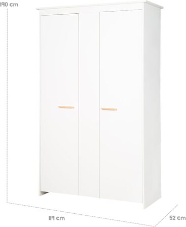 Шафа-пеленальний столик Roba 'Антон' білий, з підіймальним зміцнювачем, з 2 дверцятами та 1 полицею, висота пеленального столика 90 см