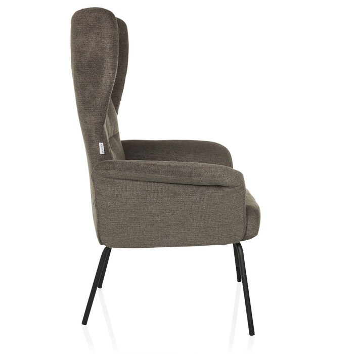 Крісло-релакс / Крісло-навушник HAVENIO, тканина темно-сіра, hjh LIVING