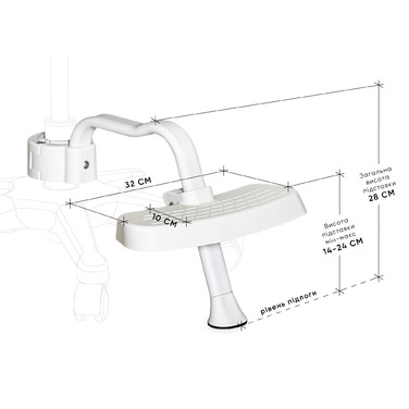 Підставка для крісел Mealux BD-P4 White (арт. BD-P4 W)