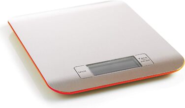 Кухонні ваги Mastrad - Зважування до грама до 5 кг - дуже плоскі та легкі ваги - міцна поверхня - функція тари для зважування кількох інгредієнтів одночасно (червоний)