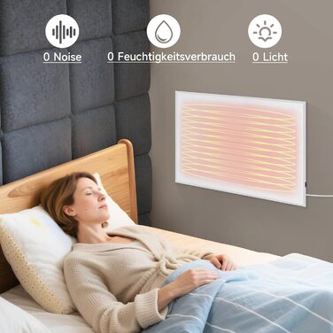 Інфрачервова настінна панель Mursche 450W з термостатом та Wi-Fi, електрична, енергозберігаюча, з пультом дистанційного керування та можливістю встановлення на стіну