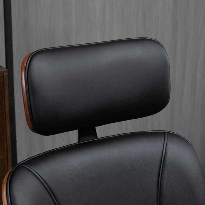 Ергономічне офісне крісло з високою спинкою та знімною підголівником для дому та офісу, чорного кольору