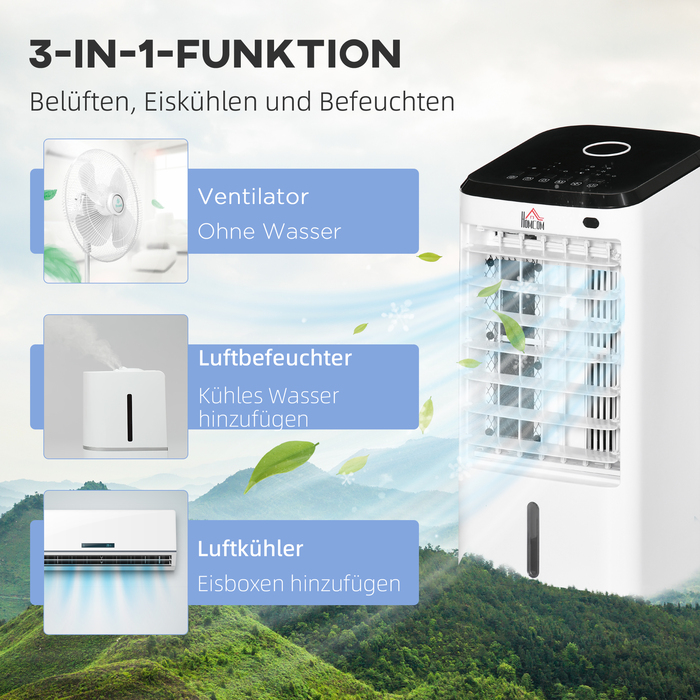 Кліматичний пристрій Min-Klima: Кондиціонер для дому, 3 режими роботи, таймер, розміри 24,5 x 27 x 60 см, колір: кремово-білий + чорний