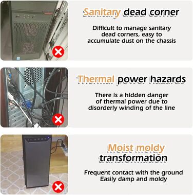 Підставка для комп'ютера SPORWAY: регульована платформа з роликами, під стіл, для корпусу ПК (біла)