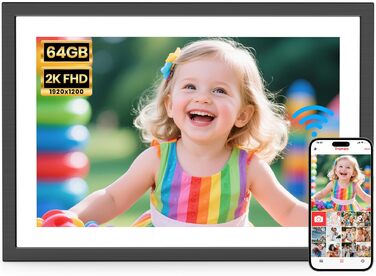 Цифровий фоторамка Frameo 10.1 дюймів: 64GB, 2K сенсорний екран, автоповорот, Frameo App