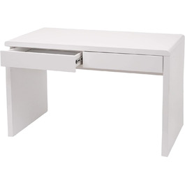 Офісний стіл, Комп'ютерний стіл, Робочий стіл, Глянцевий білий - 100x60см, 51
