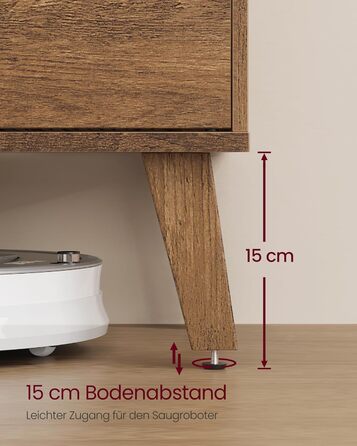 Тумба під телевізор VASAGLE LTV556K01, 147 см, для ТВ до 65 дюймів, колір медовий браун, стиль перехідний