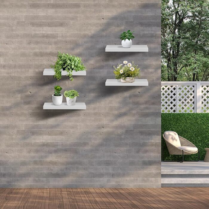 Набір настінних полиць 4 шт. білі, MDF, 40x14x3 см - для книг, декору, настінні стелажі