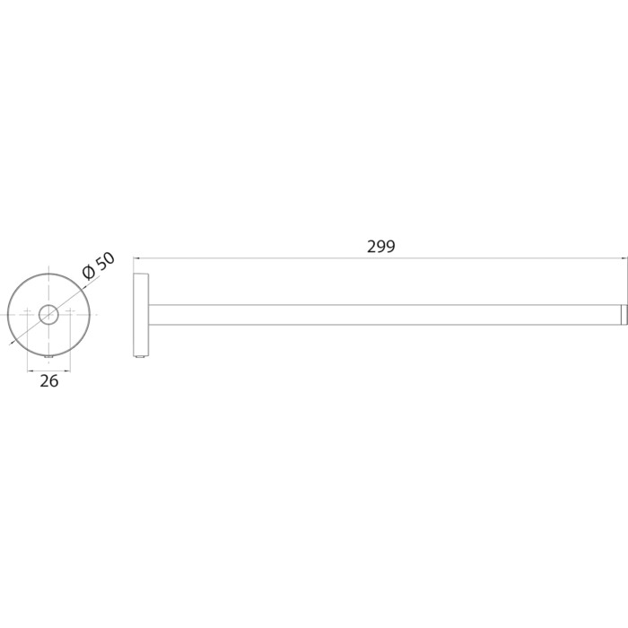Тримач для рушників Emco Round, настінний, металевий, на 2 рушники, для ванної кімнати