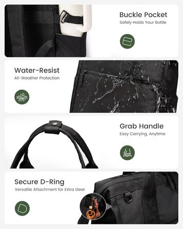 LOVEVOOK Рюкзак для жінок, 15.6 дюймів, рюкзак для школи, підліток, дівчина, велика кишеня для пляшки, велике відкриття, сумка для роботи, шкільний рюкзак, рюкзак для подорожей, універсітету, чорний