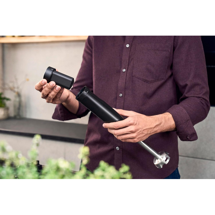 ZWILLING XTEND Бездротовий занурювальний блендер, стартовий набір з акумулятором та зарядною станцією, BLDC-двигун, 110 Вт, міксер з чашею, чорний