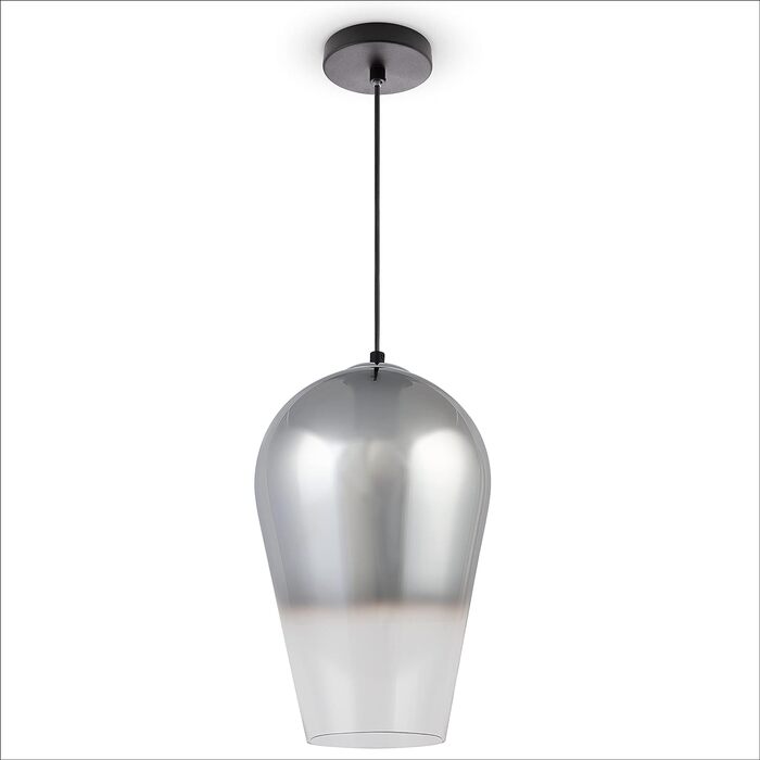 Підвісний світильник Paco Home Підвісна лампа для вітальні Обідній стіл Скляний абажур Вінтажна лампа для їдальні Сучасний текстильний кабель E27, тип лампи Колір (хром, тип 3)