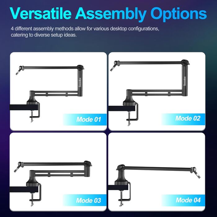 Стійка для мікрофона Low Profile з кріпленням до столу (7 см), адаптери 3/8