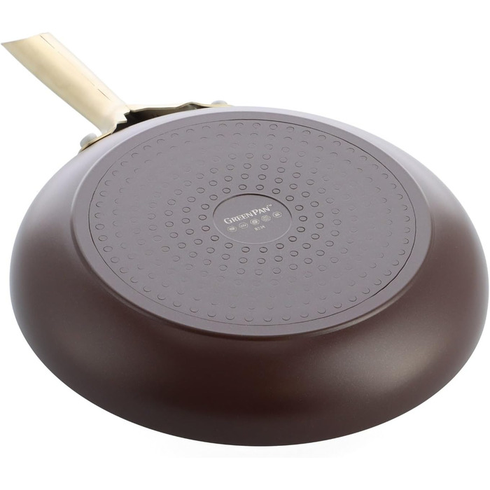 Набір сковорідок GreenPan Shades 3 шт. з керамічним антипригарним покриттям, діаметр 20/24/28 см, без PFAS, для індукційних плит, з ручками з нержавіючої сталі, придатні для миття в посудомийній машині, для духовки, колір Terra Brown