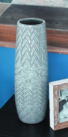 Ваза декору Deco 79 74687 Birnenform, кераміка з золотистими акцентами, чорна, 12,7 x 17,8 см