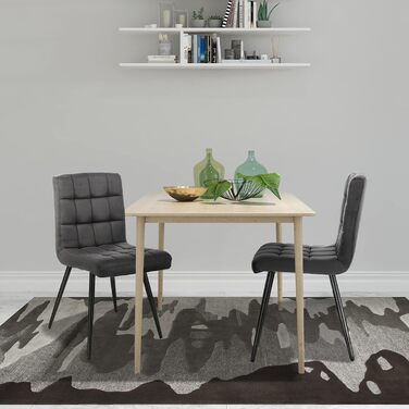 Набір з 6 обідніх стільців Lestarain - м'який стілець з велюру, металеві ніжки, сірий (40x40x86 см)