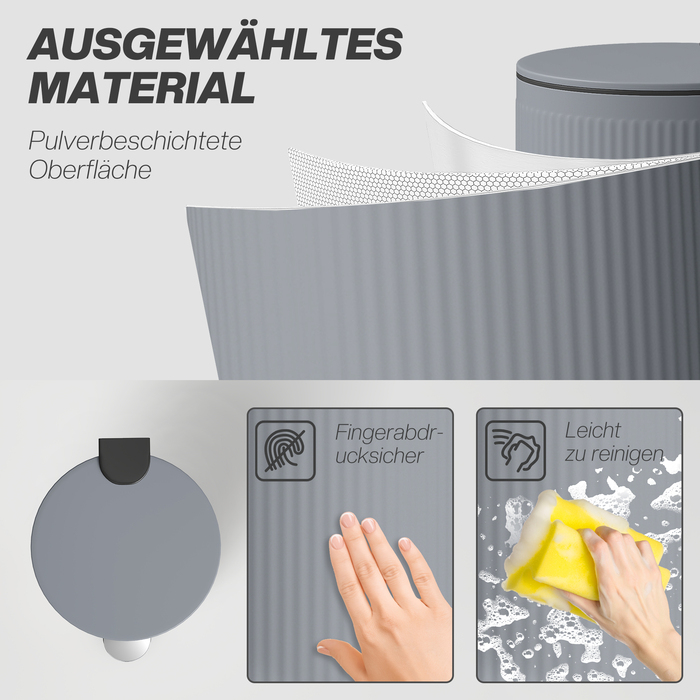 Відро для сміття 30 л з м'яким закриттям кришки та педаллю, внутрішній відрізок з металу, чорного кольору, розміри 36 x 30 x 60,5 см