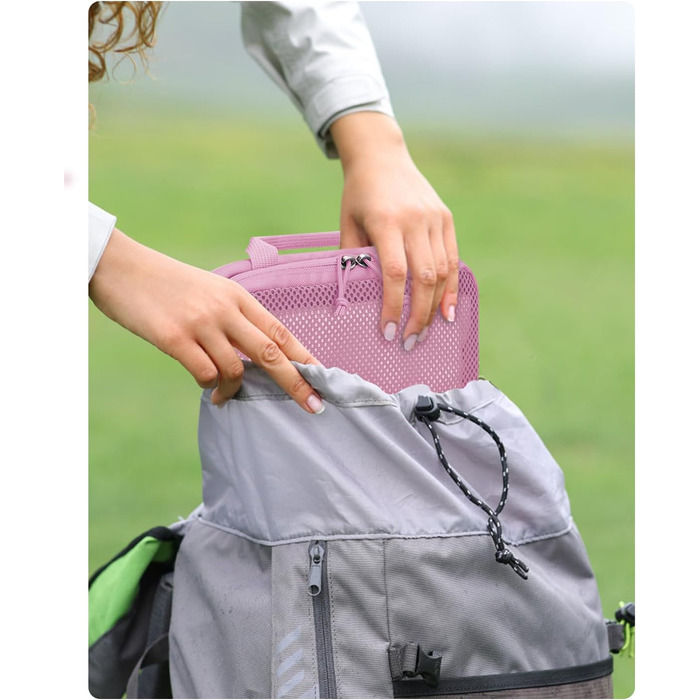 Набір органайзерів для валізи та рюкзака ECOHUB, 4 компресійні пакувальні куби з міцною сіткою та бирками, екологічні дорожні сумки для одягу (Рожевий)